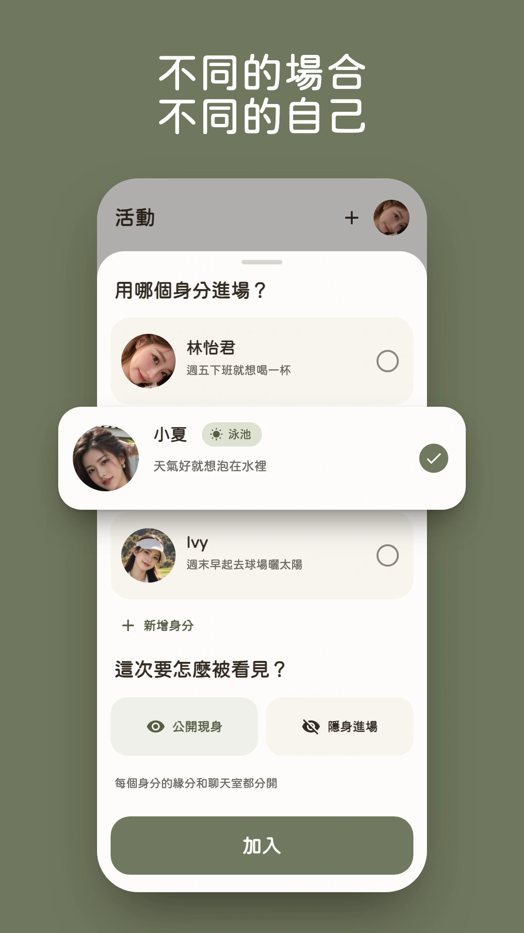 不同身分